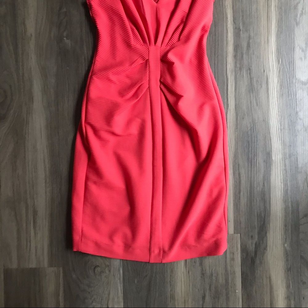 BOGO Express Gorgeous Coral Fitted Dress with Zipper - Picture 4 of 8